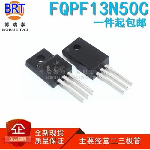 10pcs/lot FQPF13N50C TO-220F 13N50C TO220F FQPF13N50 13A 500V TO-220F MOS Field Effect Transistor