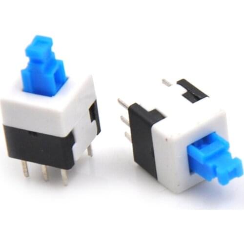 10PCS/Lot High Quality Electronic 8*8mm 6Pin Push Tactile Power Micro Switch Self Lock On/Off Button Latching Switch