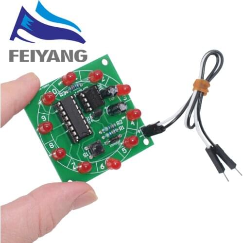 10PCS Lucky Rotary Suite Electronic Suite CD4017 NE555 Self DIY LED Light Kits Production Parts And Components 3-5V