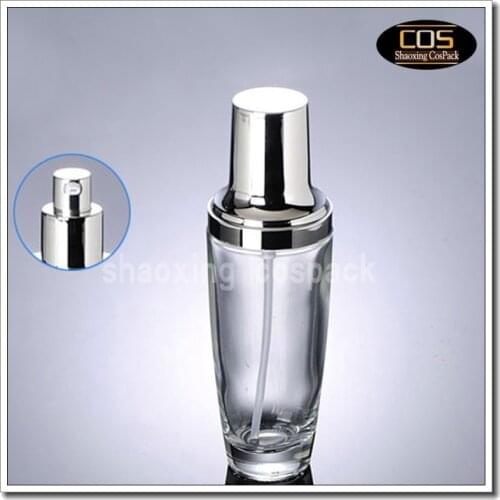 100pcs 100ml glass bottles wholesale, empty 100ml cosmetic clear glass bottle with pump, 100ml glass cosmetic bottle packaging