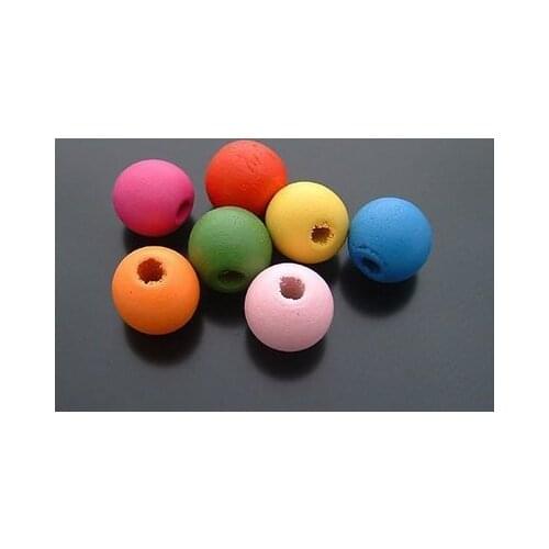 100PCS Wood Beads Mixed Color,Colored Wood Beads, Hemp Beads mix colors from 4mm-16mm
