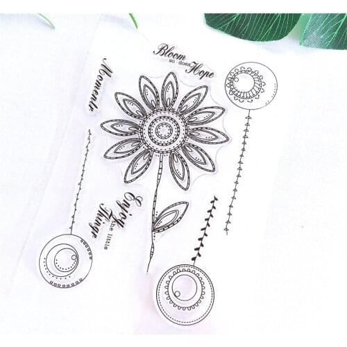 11*16 Sunflower Transparent Silicone Clear Stamps DIY Seal for Scrapbooking Card Making Photo Album Decorative Stamp Sheet