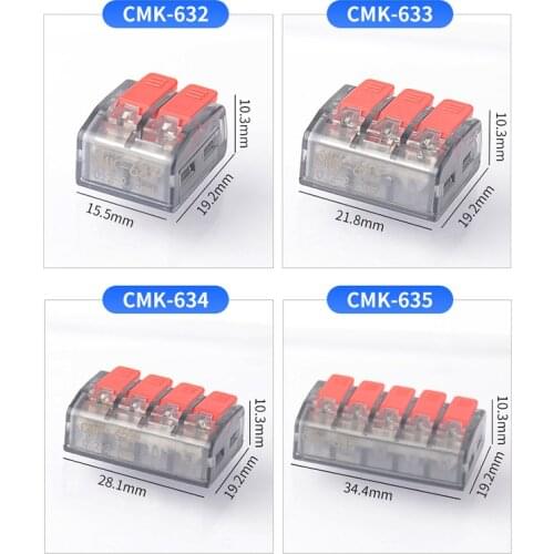 2/3/4/5 Pole 32A/450V Wire Connectors Universal terminal Connecteur Electrique Quick Connector Push-in Terminal Block