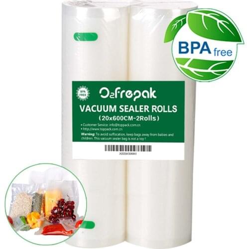 20x600cm-2Rolls Food Saver Vacuum Sealer Storage Embossing Heat Seal Bags Rolls