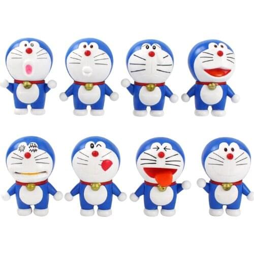 8pcs/set Japanese Doraemon 7cm Action Figures Toys Brinquedo Toy Collectible Model Toys