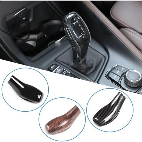 ABS Carbon Fiber Gear Shift Knob Cover Trim Car Styling For BMW X1 X2 F47 F48 2020 For BMW 2 series 218i f45 F46 2018-2019 LHD