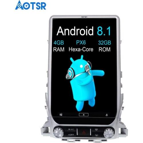 Aotsr Android 8.1 Vertical screen 13.6 inch Car No DVD Player GPS Navigation For TOYOTA LAND CRUISER LC200 2016-2019 multimedia