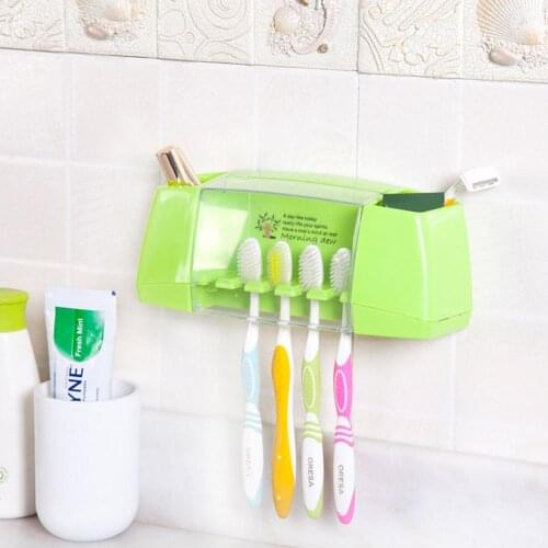 5-Slot Automatic Toothpaste Dispenser Towel Holder Toothbrush Rack With Hook Wall-Mount Toothpaste Squeezer Bathroom Accessories
