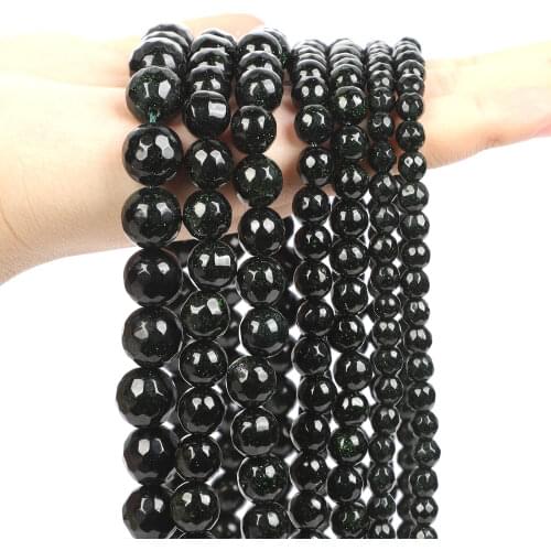 Natural Stone Beads Green SandStone Faceted Loose Spacer Bead For Jewelry Making DIY Charm Bracelet Accessories 4/6/8/10/12MM