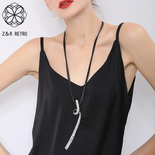 Trend Geometric Long Chains Collar Necklace Vintage Statement Suspension Pendants 2021 Fashion Costume Jewelry for Women Things