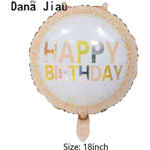 DANAJIAU 18 INCH GIRL ORANGE HAPPY BIRTHDAY PARTY FOIL HELIUM FLY BALLOON RAINBOW LETTER 1TH BABY SHOWER DECORATION TOOL BALLONS