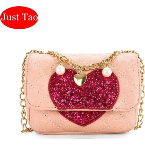 DHL Free Shipping!Just Tao Child‘s lovely wallets Girls Coin purse bags Little baby girl Gift Kid mini Bags heart Bag JTD059