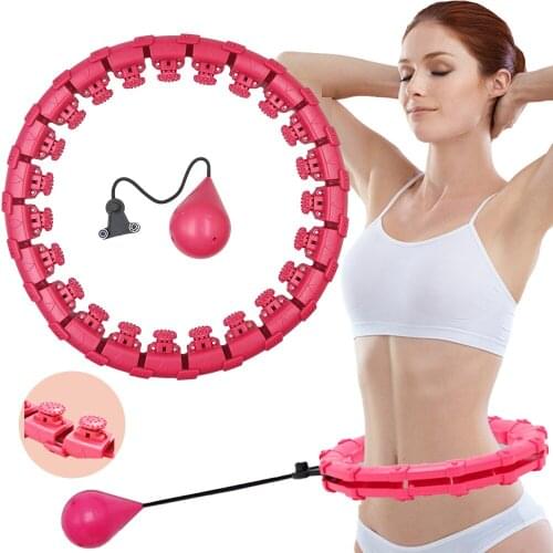 24 sections Home Gym Equipment Smart Ring Lose Weight Detachable Sports Fitness Hoops With Exercise Ball Auto-Spinning