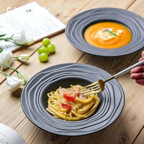 FANCITY Japanese creative straw hat plate household pasta plate western food plate soup plate dessert bowl plate tableware