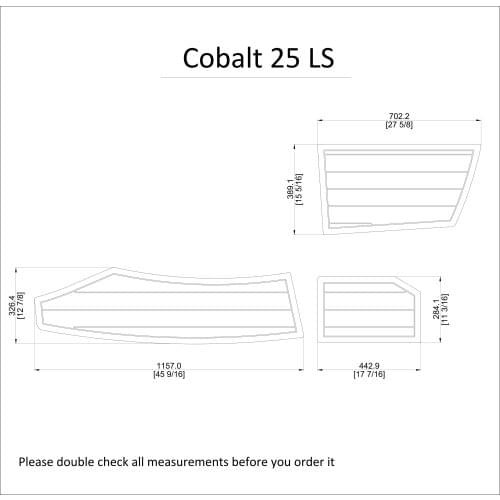 Cobalt 25 LS Swim Platform Pad 1/4" 6mm Boat EVA Teak Decking