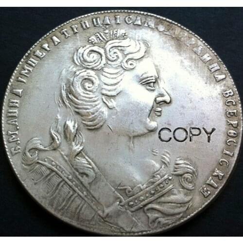 Wholesale 1730 russia 1 Rouble coins copy 100% coper manufacturing silver-plated