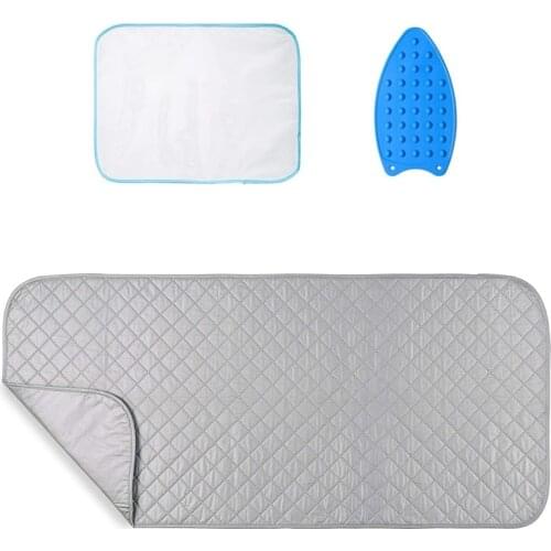 New Ironing Mat,Cotton Thickened Portable Ironing Blanket, Water Absorbent Pad Cover for Washer Table Silicone Iron Rest Pad