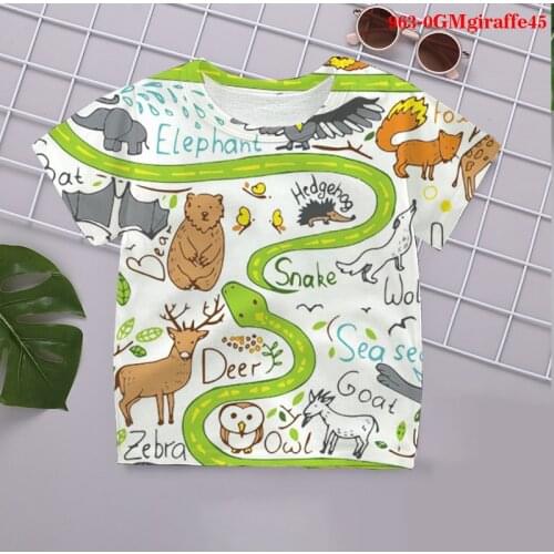 Giraffe Summer kawaii Anime 3D T shirt Boy Girl Kids Fashion Streetwear t shirts Children Printed T-shirts Cool Tops Tee