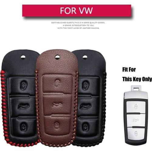 Best Sale Leather Car Key Case Cover For VW Volkswagen CC Magotan Phaeton Golf 4 5 6 Passat Key Holder Key Parts Skin Shell