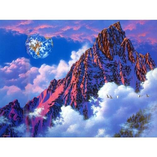 A2500 11CT/14CT/18CT/25CT/28CT oil street patterns Counted Cross Stitch DIY Cross Stitch Kits Embroidery Needlework Sets