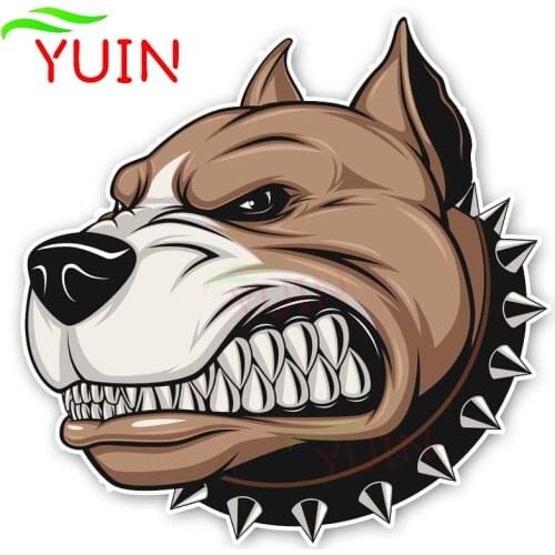 Cartoon Style A Cruel and Ferocious Dog Fashion Car Sticker PVC Decal Sunscreen Waterproof Decals 15CM*14CM