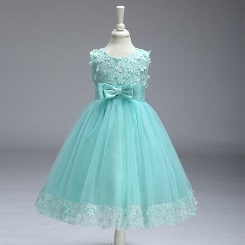 Formal Wedding Dress Baby Girl Bow Pattern For Toddler Party Baptism Dress Clothes