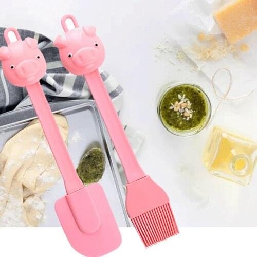 Food Grade Silicone Cake Cream Spatula Brush Creative Cartoon Handle Head High Temperature Resistance Kitchen DIIY Baking Tools