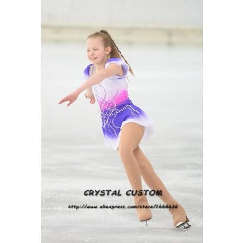 Custom Figure Skating Dress Children Graceful New Brand Girls Ice Skating Dress Competition DR4074