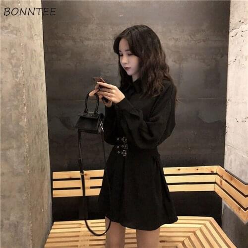 Long Sleeve Dress Women Classy Slim Design Temperament Mini Solid Chic Vintage Thicker Holiday Spring Harajuku Elegant Vestidos