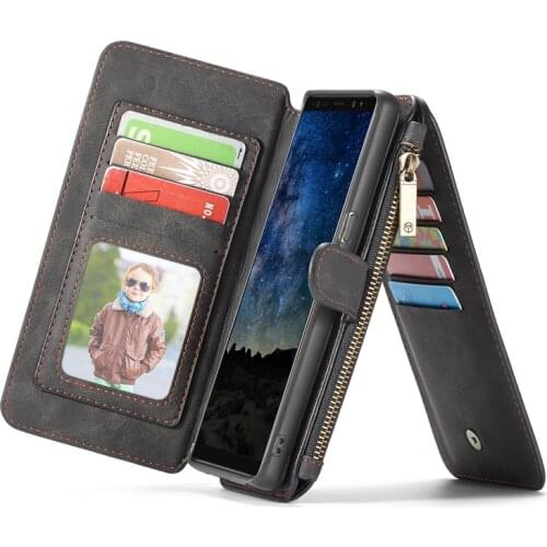 Retro PU Leather Cover Zipper Wallet Bag For Samsung Galaxy Note 9 8 Note8 Case Multifunctional Card Slots Holder Purse Cover