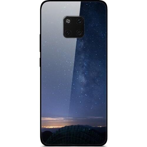 Glass Case For Huawei Mate 20 Pro Phone Case Phone Shell Phone Cover Back Bumper Star Sky Pattern