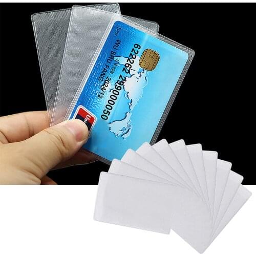 100PCS Matt Transparent Plastic RFID Blocking Anti-theft Credit ID Card Sleeves Holder for Traverl Business Trip Outdoor Use