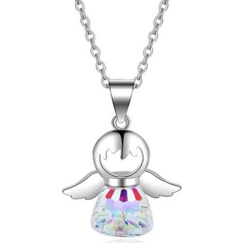 Real 925 Silver Frosty Style Personality Exquisite Jewelry Clavicle Chain Women Trendy Cross Charms Necklace Small Person Shape