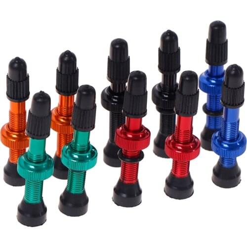 1Pair Bicycle Bike Mountain 48/60mm Valve for Road Tubeless Rim Alloy Or Brass Stem Brass Core W/ Cap & Tool