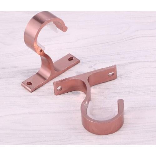 1PCS Curtain Rod Aluminium Alloy Thick Single Bracket Top Mounting Bracket(Rose Gold)