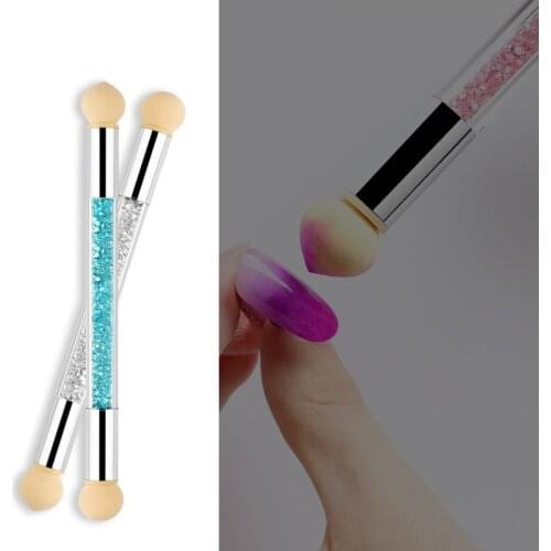 1pcs Nail Art Brush Sponge Silicone Double-headed Gradient Brushes for UV Gel Nails Pen Manicure Tool
