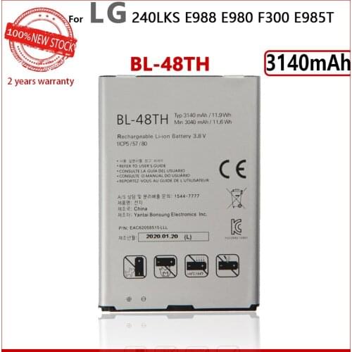 100% Original 3140mAh BL-48TH battery For LG pro lite D686 E980 E985 E986 Optimus G Pro E940 E977 F-240K F-240S Phone Batteries