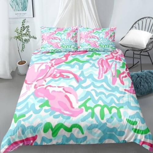 3D Anime Cartoon Printed Pillowcases Bedding Set Queen King Size Dropshipping Boy gift Anime Floral style