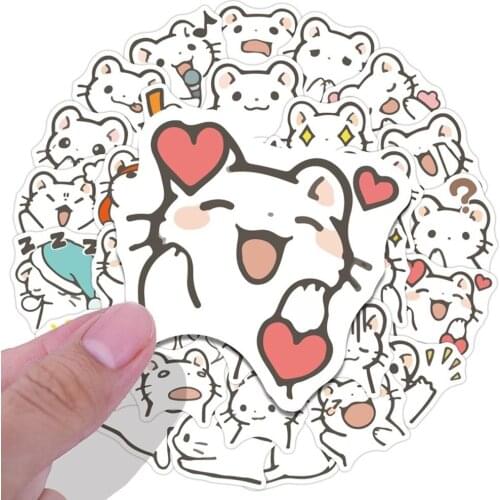 40Pieces/box Cat Friends Adhesive Stickers Decorative Album Diary Stick Label Paper Decor Stationery Stickers