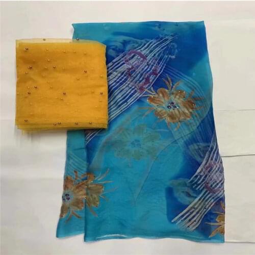 5+2yards! most beautiful Silk lace Fabric Satin For Dress new arrival African silk fabric good quality LXE032601