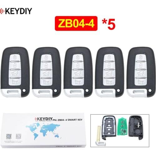 5Pcs/Lot KEYDIY 4 Button Universal KD Smart Key ZB04-4 Car Key Remote Replacement for KD-X2 Fit for More than 2000 Models