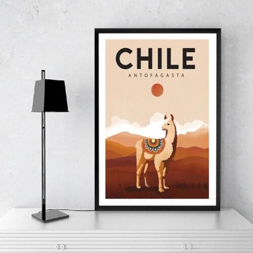 Abstract Chile Antofagasta City Landscape Canvas Painting Wall Art Picture Poster and Print for Living Room Bedroom Decoration