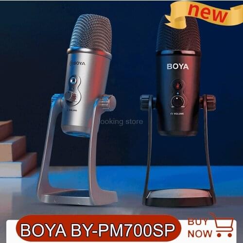 BOYA BY-PM700SP BY-PM700 USB Condenser Microphone Stereo Cardioid Mic for Computer PC Smartphone Video Recording Live Streaming