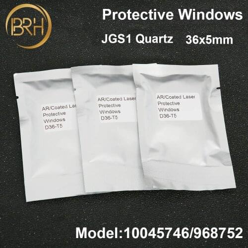BRH 20pcs/lot JGS1 Quartz Bystronic Protective Windows/Lens 10045746/968752 36*5mm For Bystronic/Highyag/IPG Laser Machine