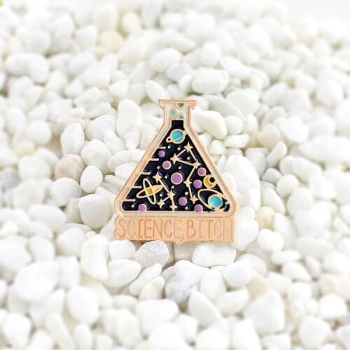 Science experiment bottle enamel pin creativity Universe space Lucky bottle brooch Full of space imagination badges