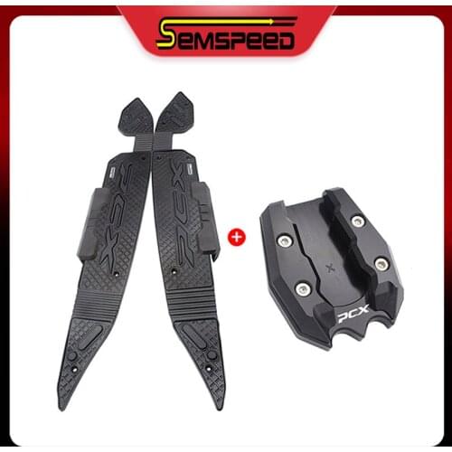 For Honda PCX 125 PCX 150 2019 2020 SEMSPEED CNC Motorcycle Footrest Pedals Side Kickstand Support Pads Enlarger Plate