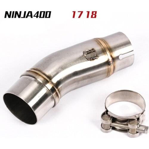 For Kawasaki Ninja 400 Z400 2018 2019 Years Motorcycle Exhaust Middle 51mm Link Pipe Stainless Steel 304 Bend Tube