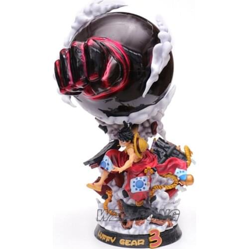 40cm One Piece Kimono Battle Ver Monkey D Luffy Gear 3 Bound Man Action Figure Collectible Model Toy
