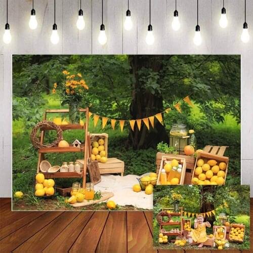 Mehofond Photography Background Lemon Garden Fruit Harvest Outdoor Fresh Scenery Natural Birthday Newborn Backdrop Photo Studio
