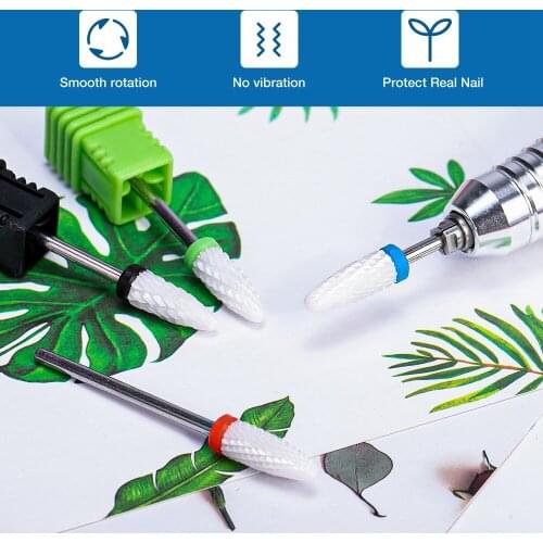 Ceramic Nail Drill Bit For Pedicure Machine Electric Bits Manicure Mill Cutter Nail Tools Remove Acrylic Gel Nail Polish